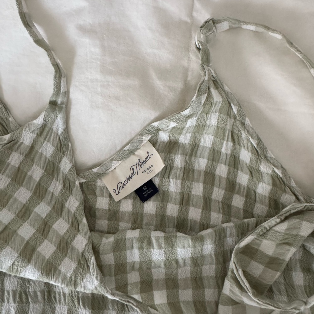 Universal Thread Olive Checkered Sundress - image 2